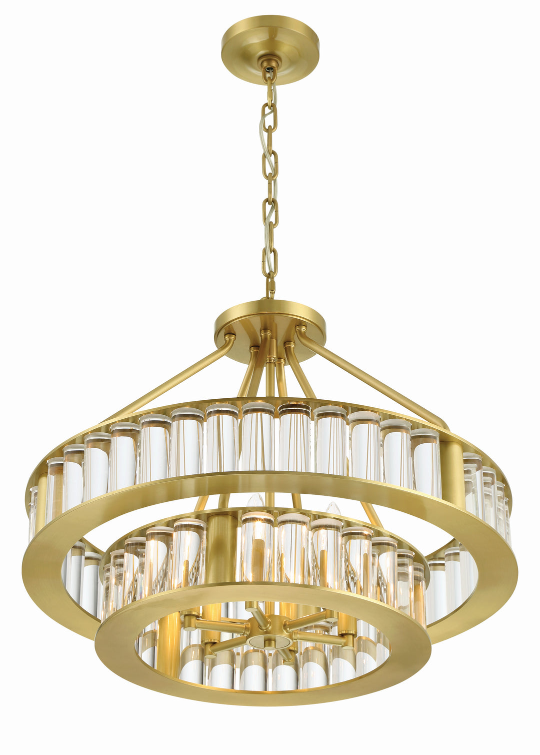 Crystorama Libby Langdon Farris 6 Light Aged Brass Chandelier