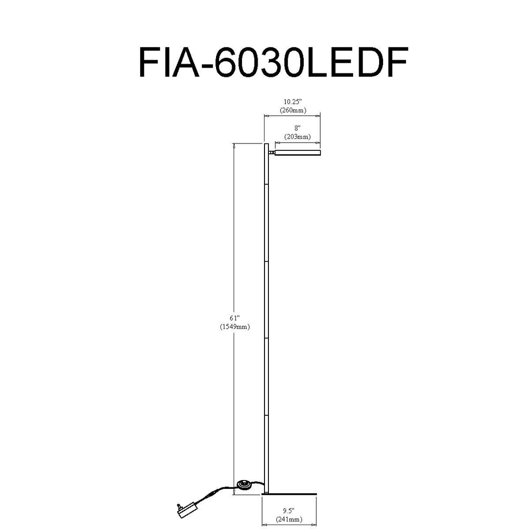 Dainolite 1 Light LED Fia Floor Lamp Aged Brass