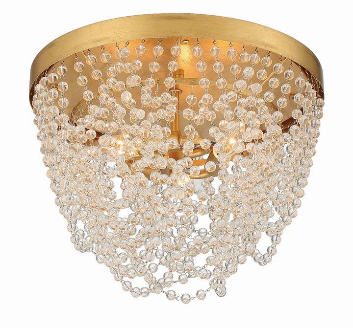 Crystorama Fiona 3 Light Antique Gold Flush Mount