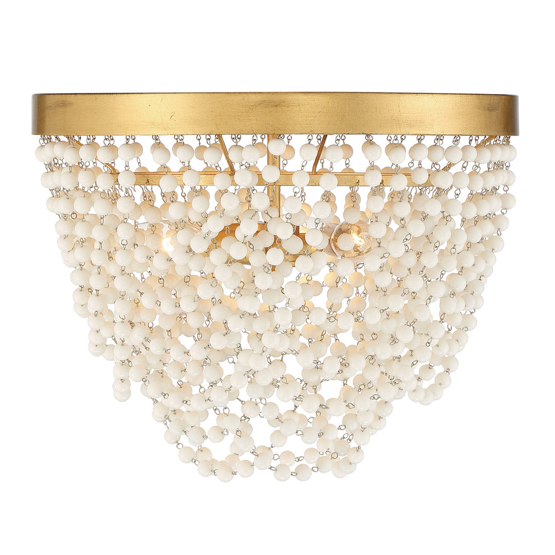 Crystorama Fiona 3 Light Antique Gold Flush Mount