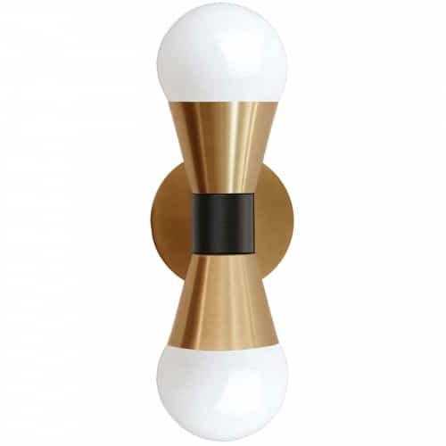 Dainolite 2 Light Incandescent Aged Brass Wall Sconce