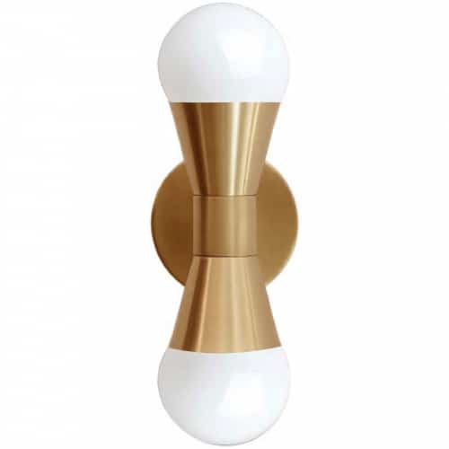 Dainolite 2 Light Incandescent Aged Brass Wall Sconce