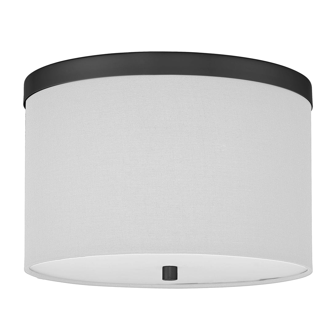 Dainolite 2 Light Flush Mount Aged Brass with Black Shade