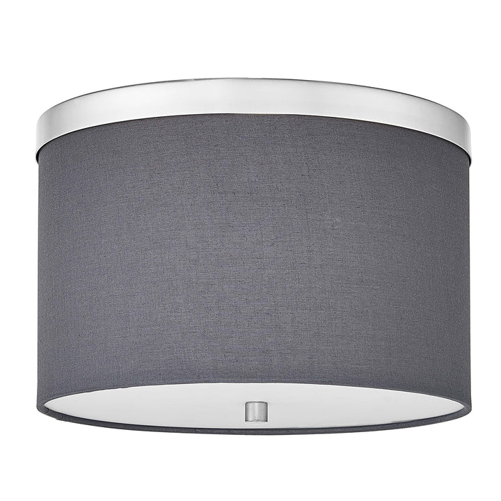 Dainolite 2 Light Flush Mount Aged Brass with Black Shade