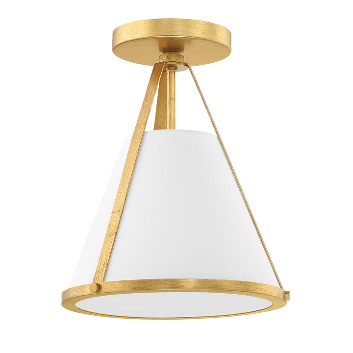 Crystorama Fulton 1 Light Antique Gold Semi Flush Mount