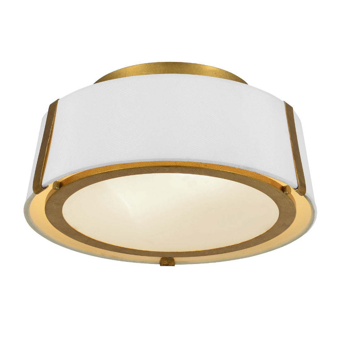 Crystorama Fulton 2 Light Antique Gold Semi Flush Mount