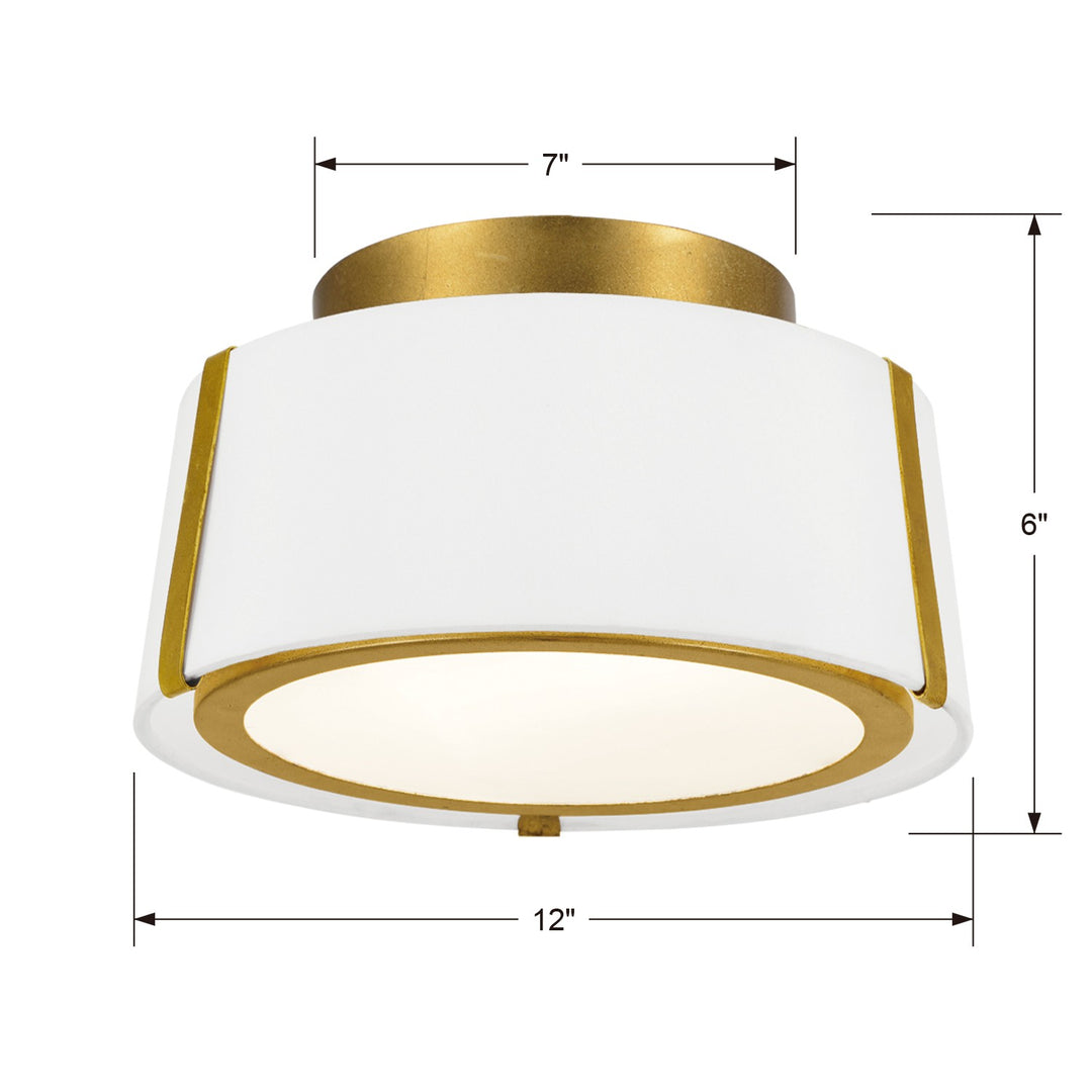 Crystorama Fulton 2 Light Antique Gold Semi Flush Mount