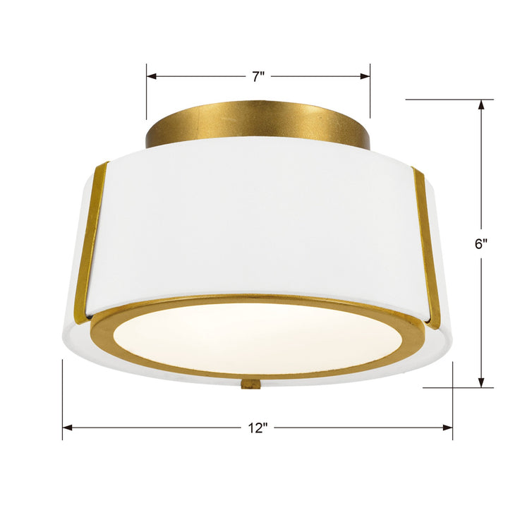 Crystorama Fulton 2 Light Antique Gold Semi Flush Mount