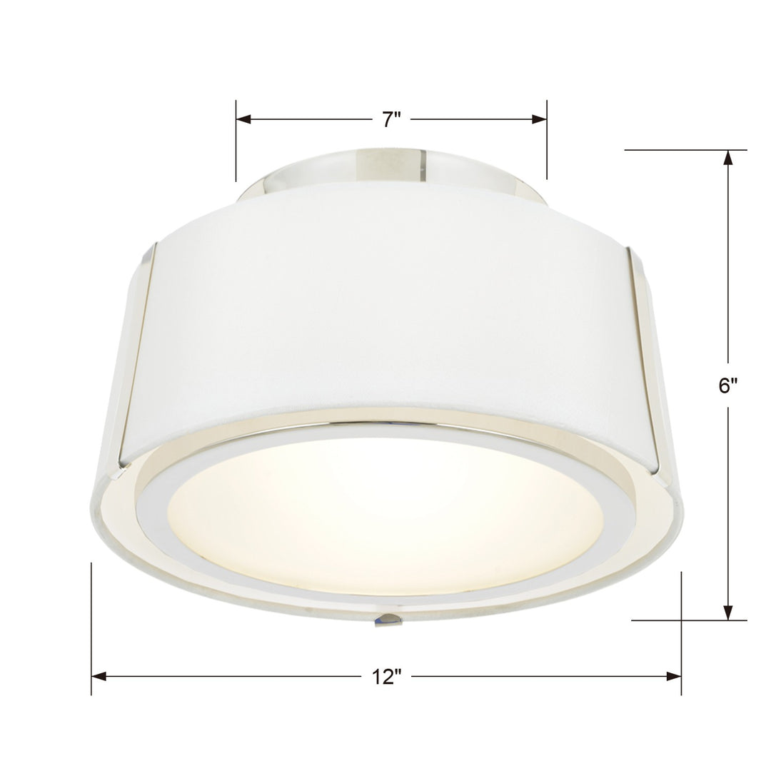 Crystorama Fulton 2 Light Antique Gold Semi Flush Mount