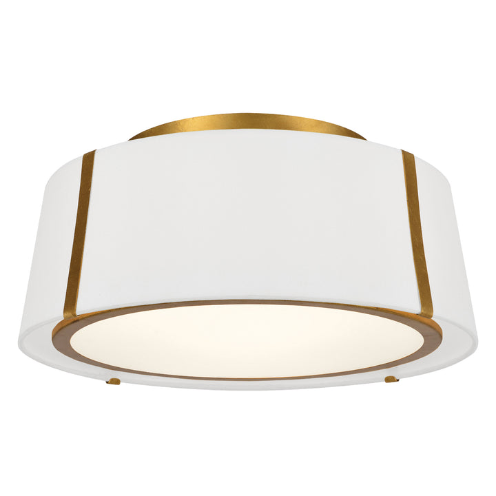 Fulton 3 Light Antique Gold Semi Flush Mount