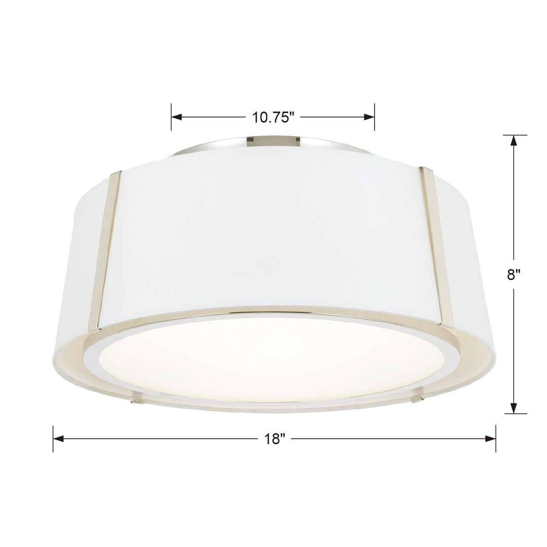 Crystorama Fulton 3 Light Antique Gold Semi Flush Mount