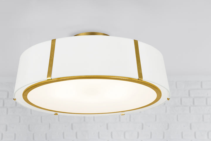 Crystorama Fulton 6 Light Antique Gold Semi Flush Mount