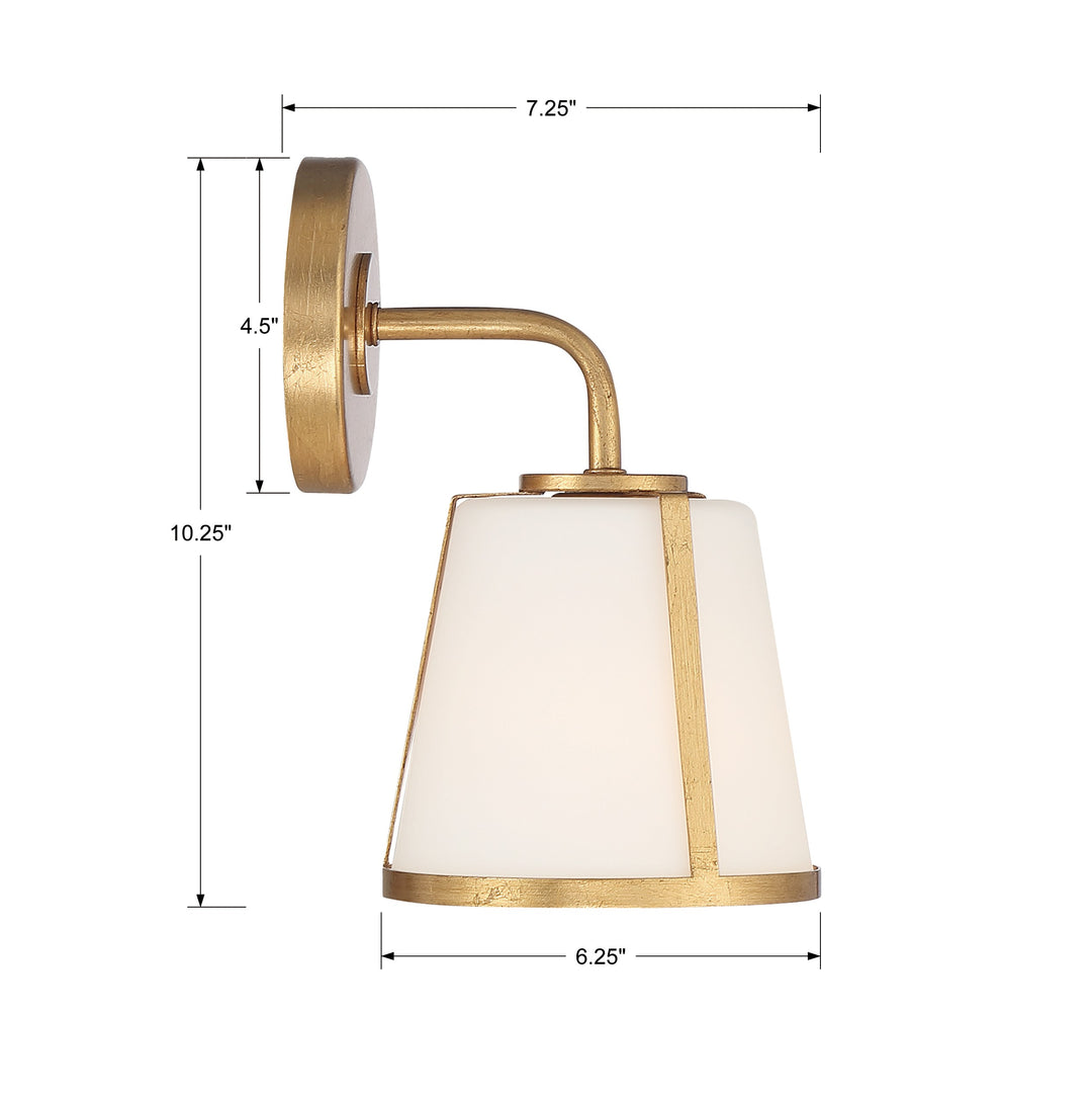 Crystorama Fulton 1 Light Antique Gold Bathroom Vanity