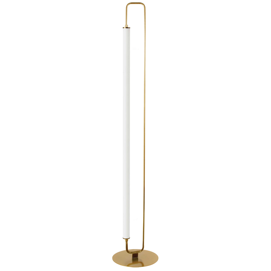 Dainolite 1 Light LED Freya Floor Lamp Aged Brass w/ White Acrylic