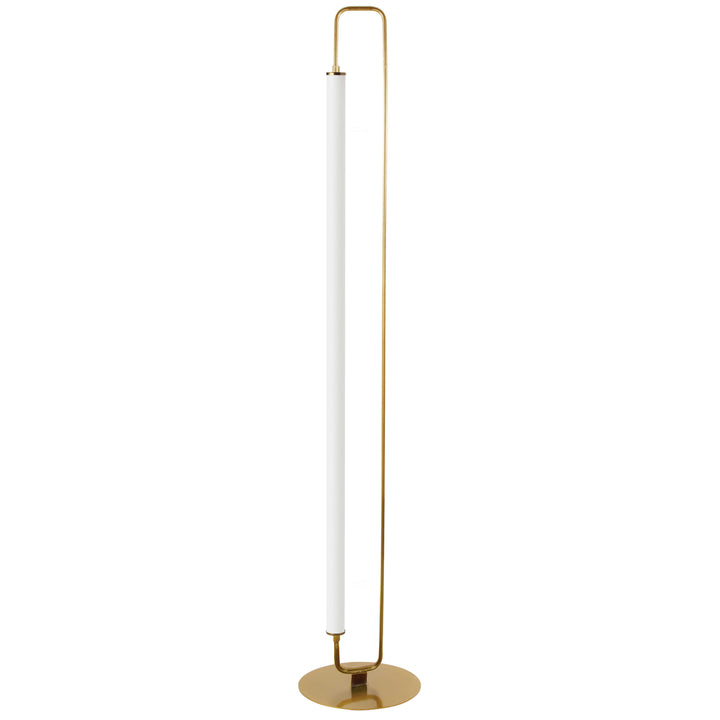 Dainolite 1 Light LED Freya Floor Lamp Aged Brass w/ White Acrylic