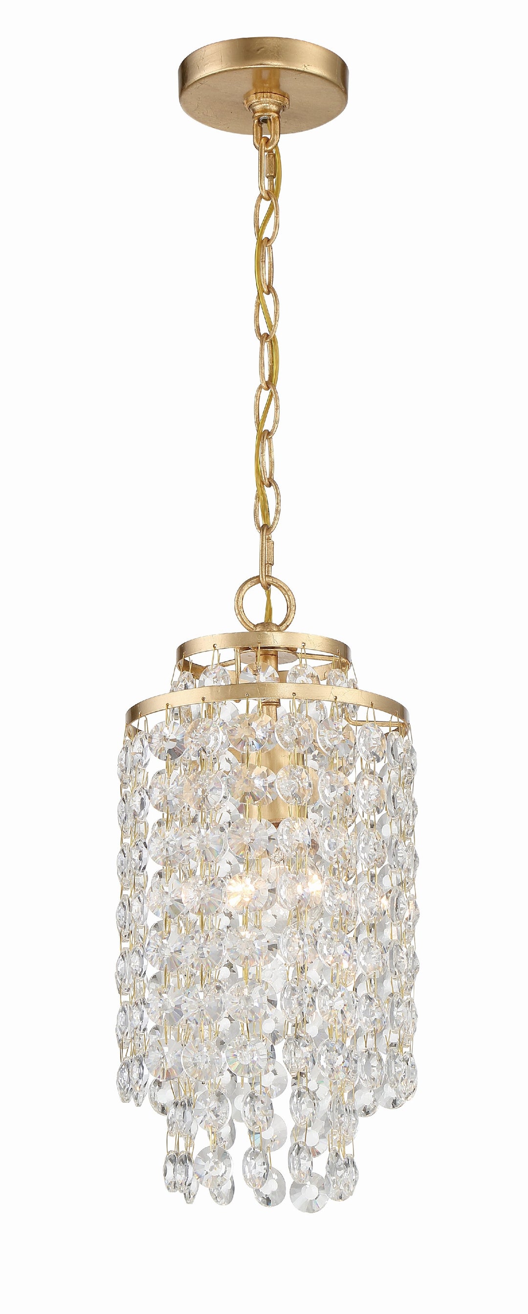 Crystorama Gabrielle 1 Light Antique Gold Mini Pendant