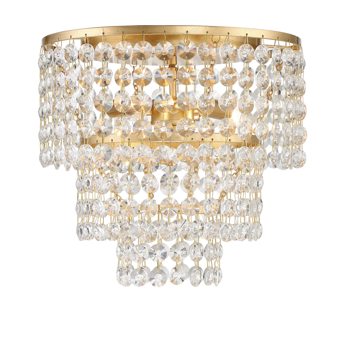 Crystorama Gabrielle 3 Light Antique Gold Flush Mount