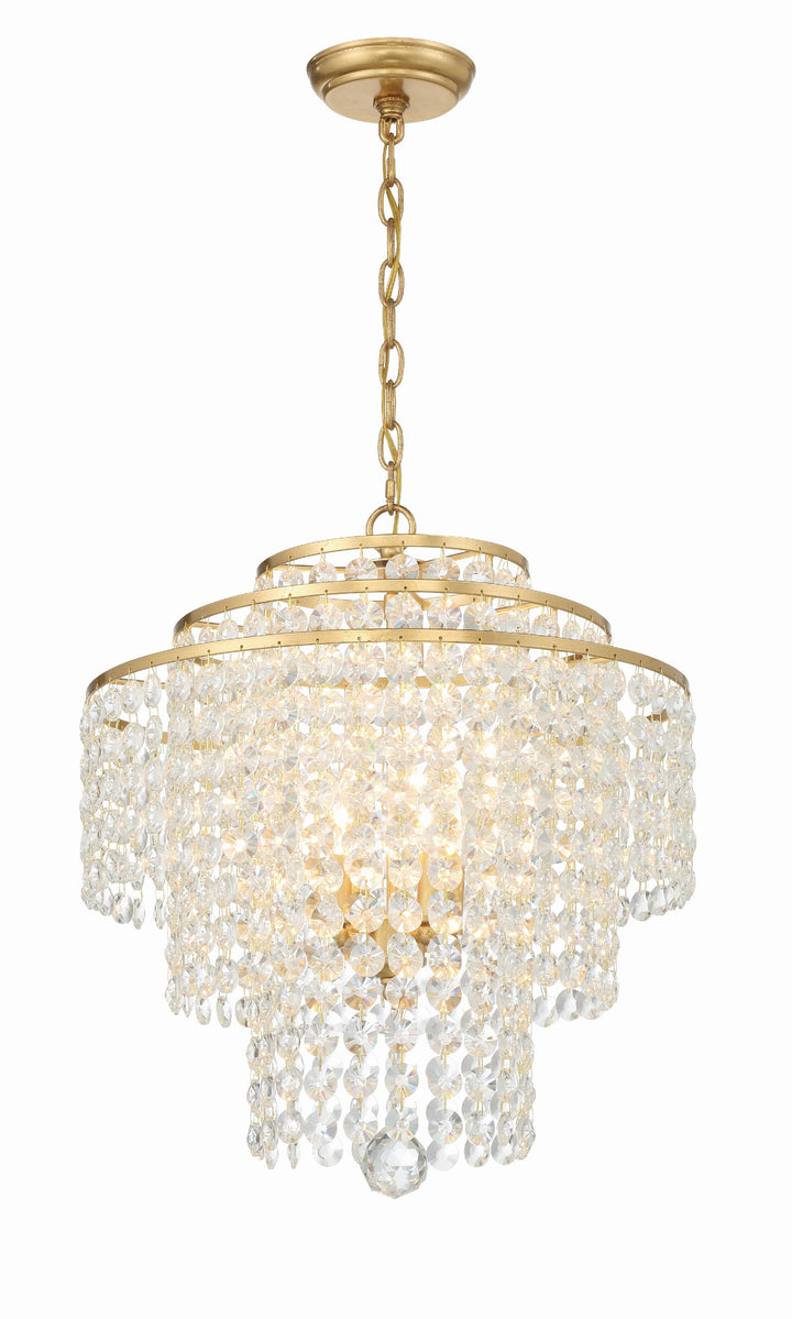 Crystorama Gabrielle 4 Light Antique Gold Chandelier