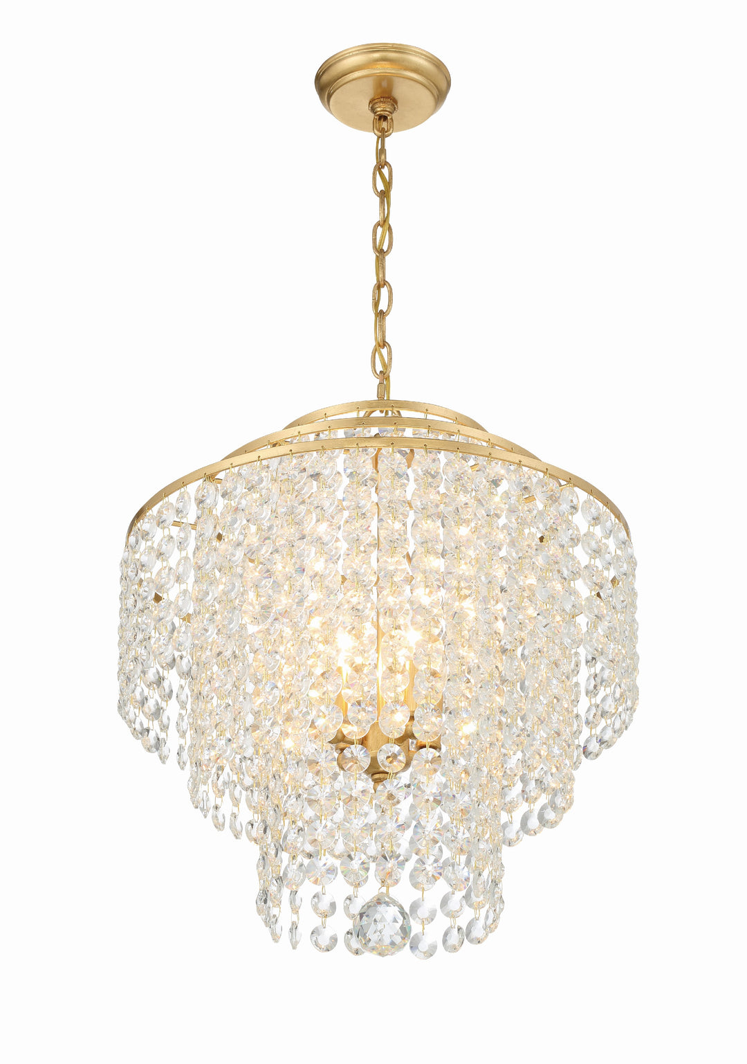 Crystorama Gabrielle 4 Light Antique Gold Chandelier