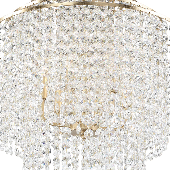 Crystorama Gabrielle 6 Light Antique Gold Chandelier