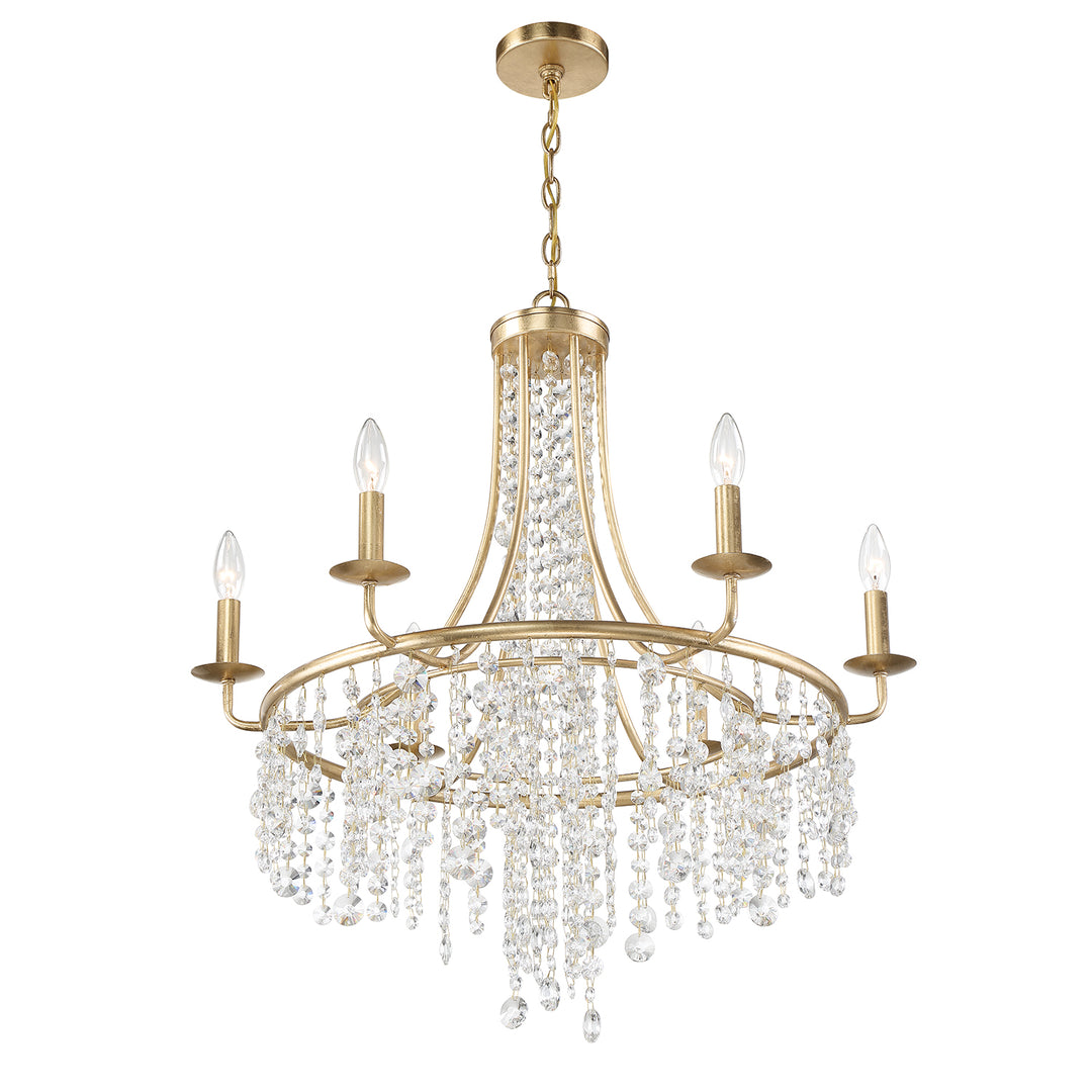 Crystorama Gabrielle 6 Light Antique Gold Chandelier