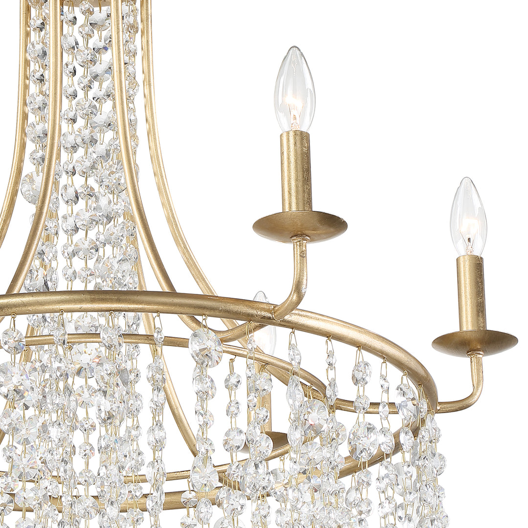 Crystorama Gabrielle 6 Light Antique Gold Chandelier