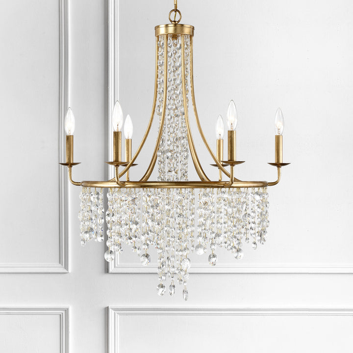 Crystorama Gabrielle 6 Light Antique Gold Chandelier