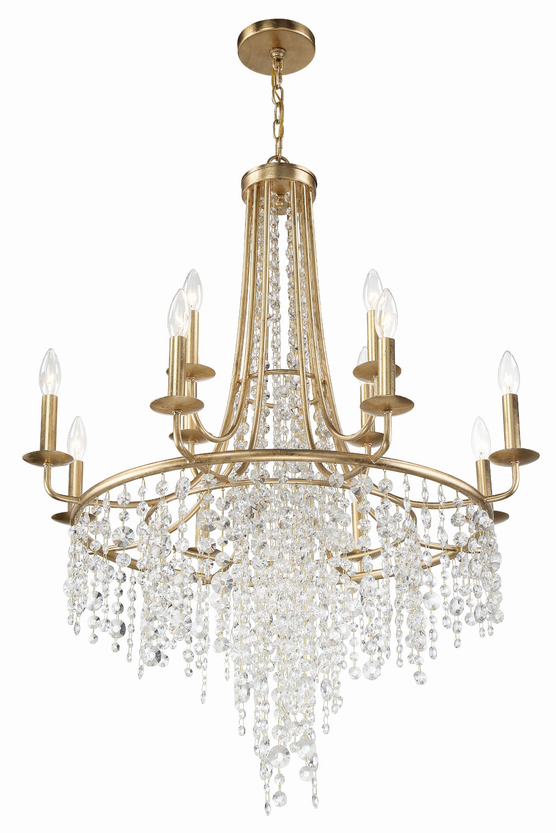 Crystorama Gabrielle 12 Light Antique Gold Chandelier