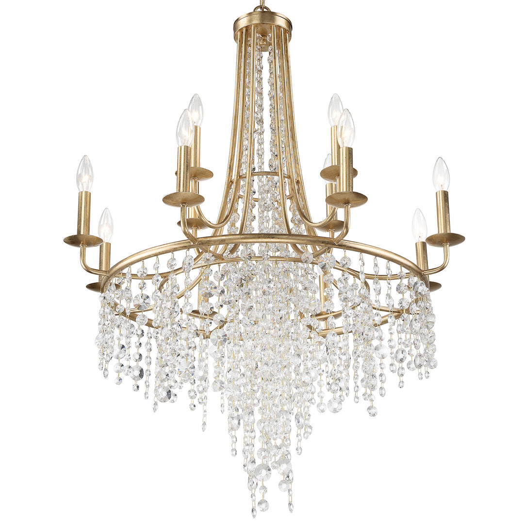 Crystorama Gabrielle 12 Light Antique Gold Chandelier