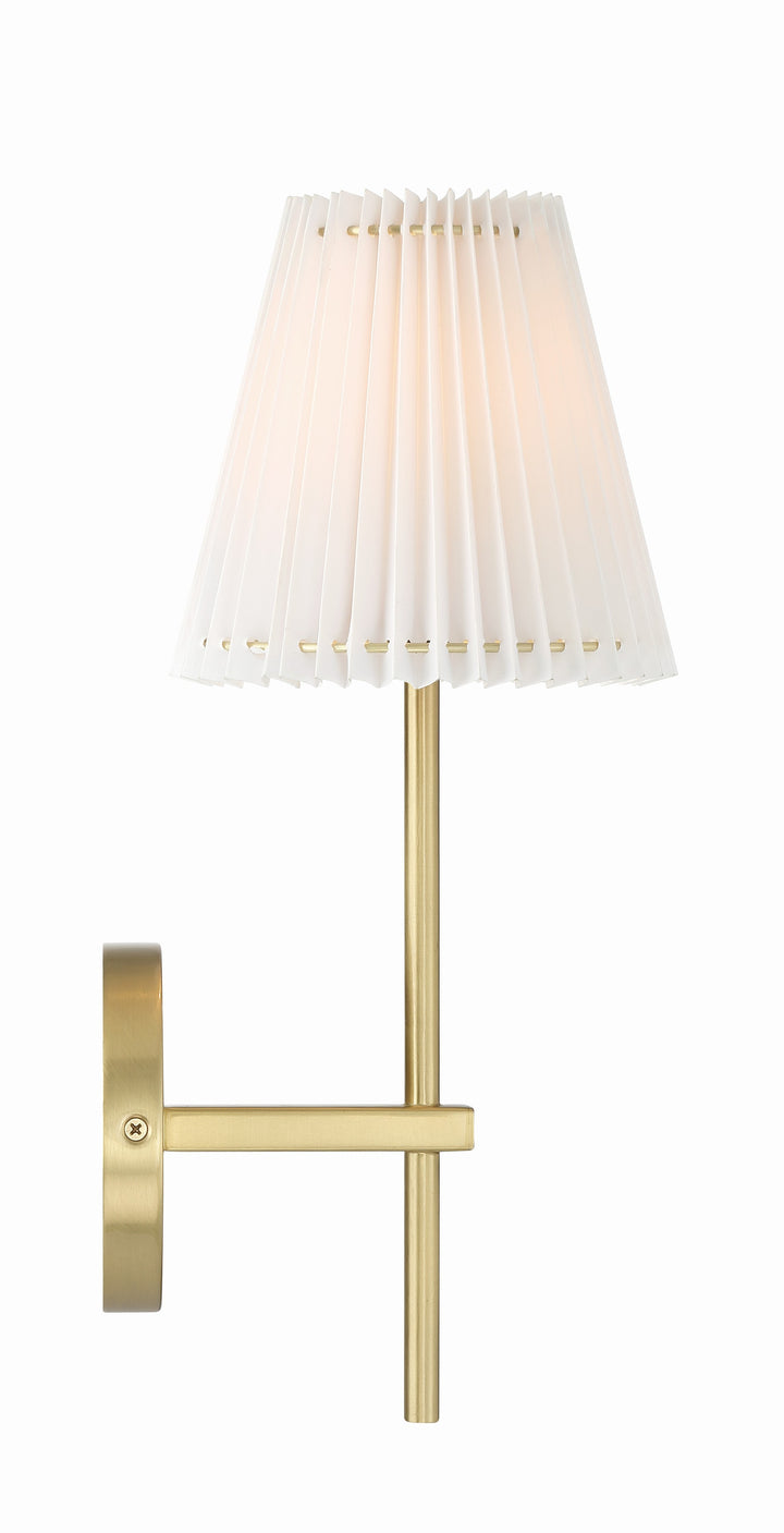 Crystorama Gamma 1 Light Aged Brass Sconce