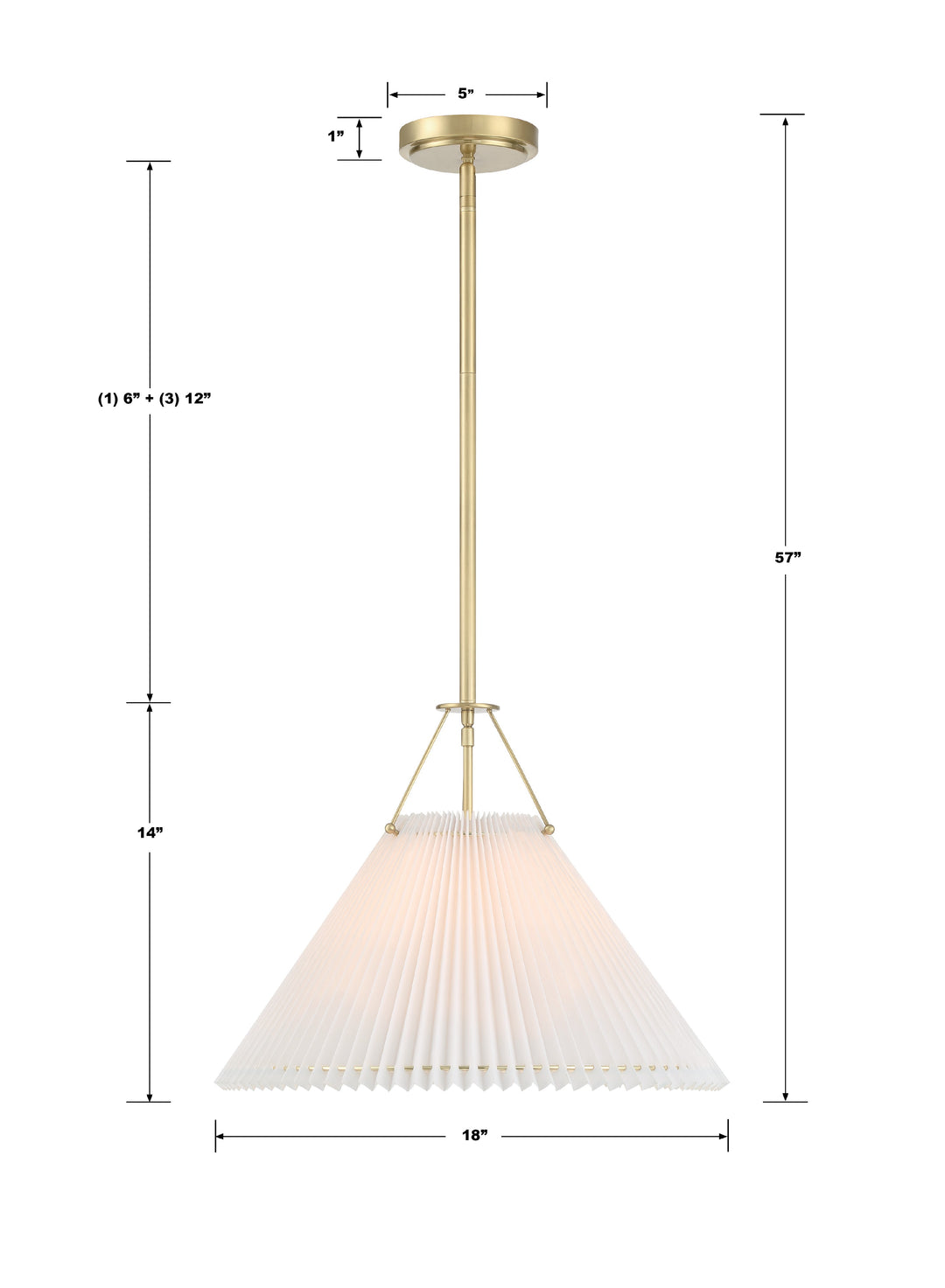 Crystorama Gamma 1 Light Aged Brass Chandelier