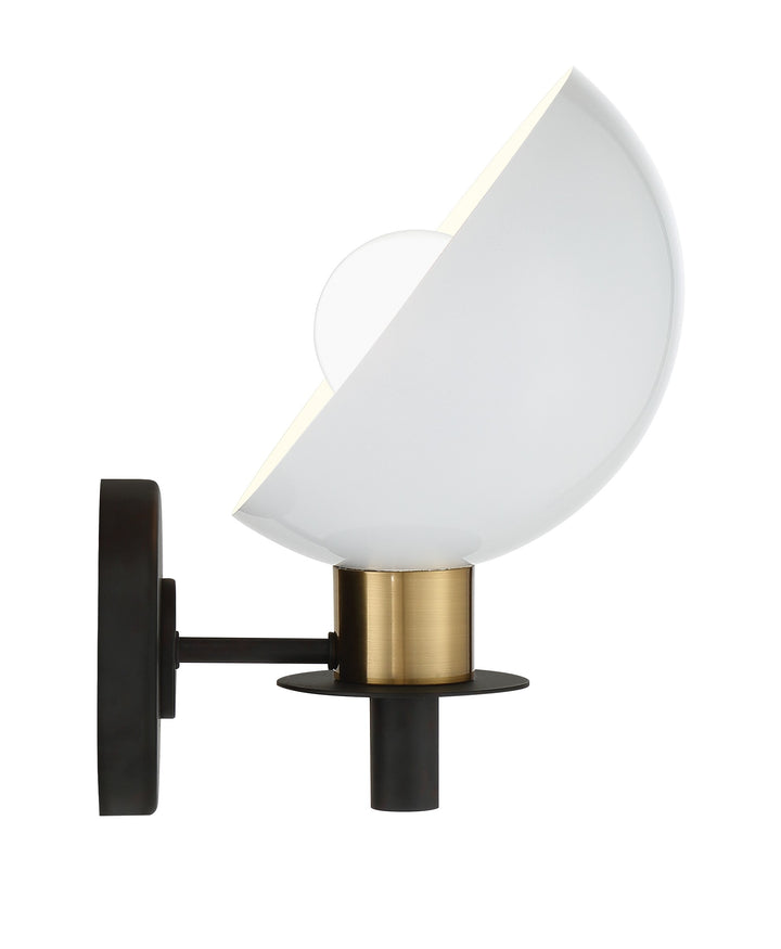 Crystorama Gigi 1 Light Black + Aged Brass Sconce