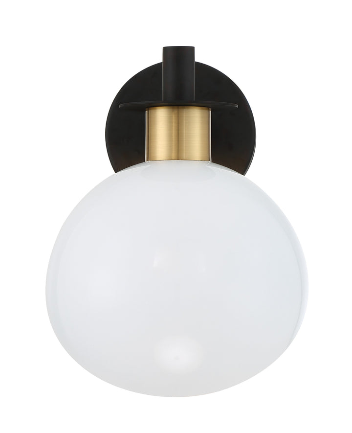 Crystorama Gigi 1 Light Black + Aged Brass Sconce