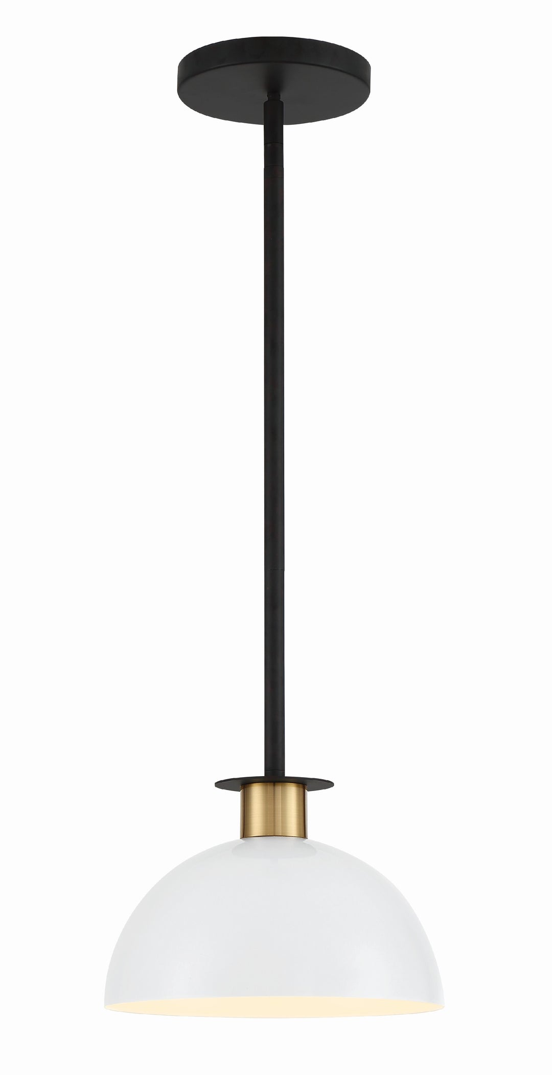 Gigi 1 Light Black + Aged Brass Mini Pendant