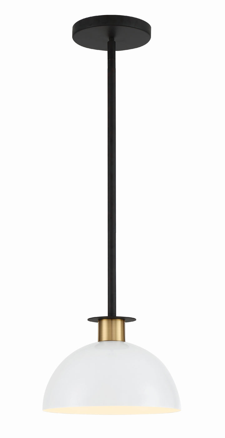 Crystorama Gigi 1 Light Black + Aged Brass Mini Pendant