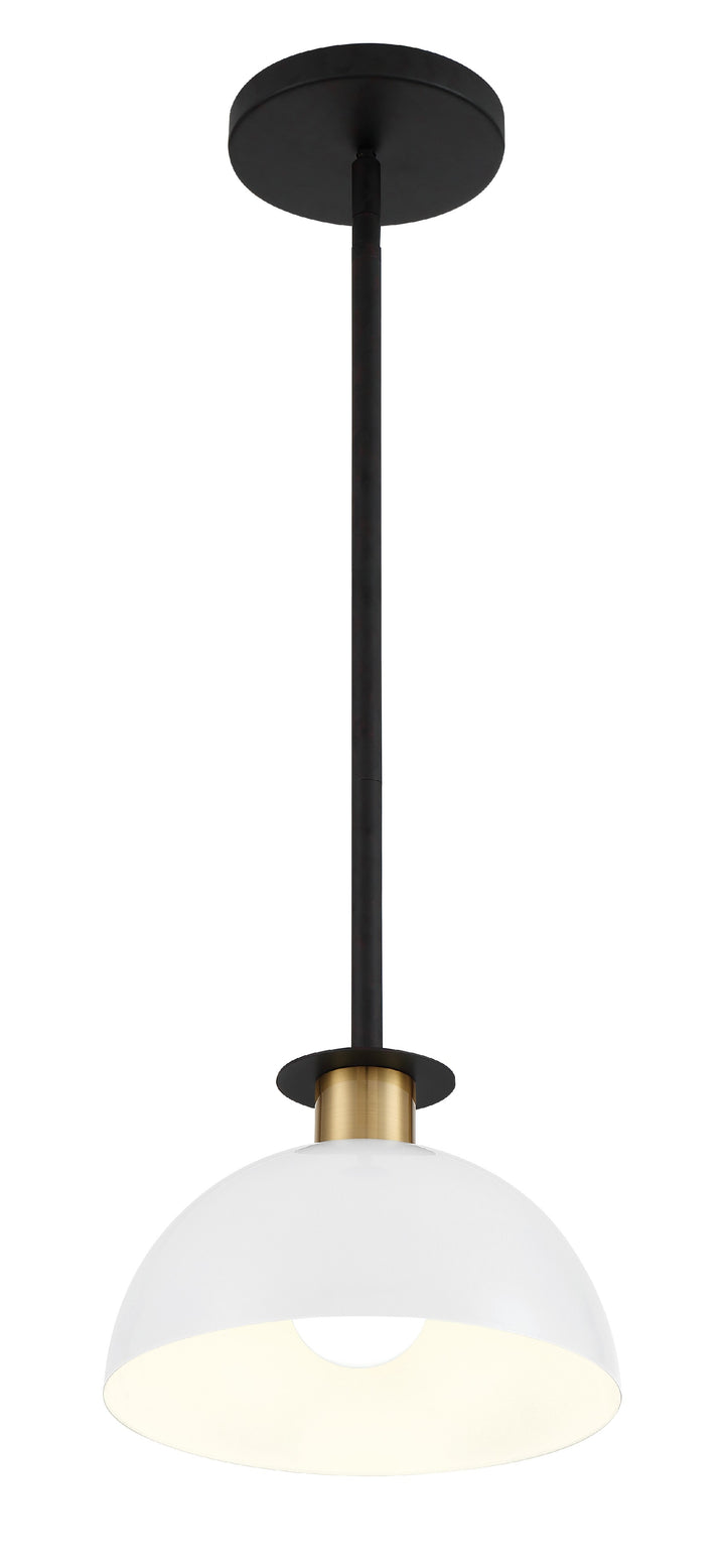 Crystorama Gigi 1 Light Black + Aged Brass Mini Pendant