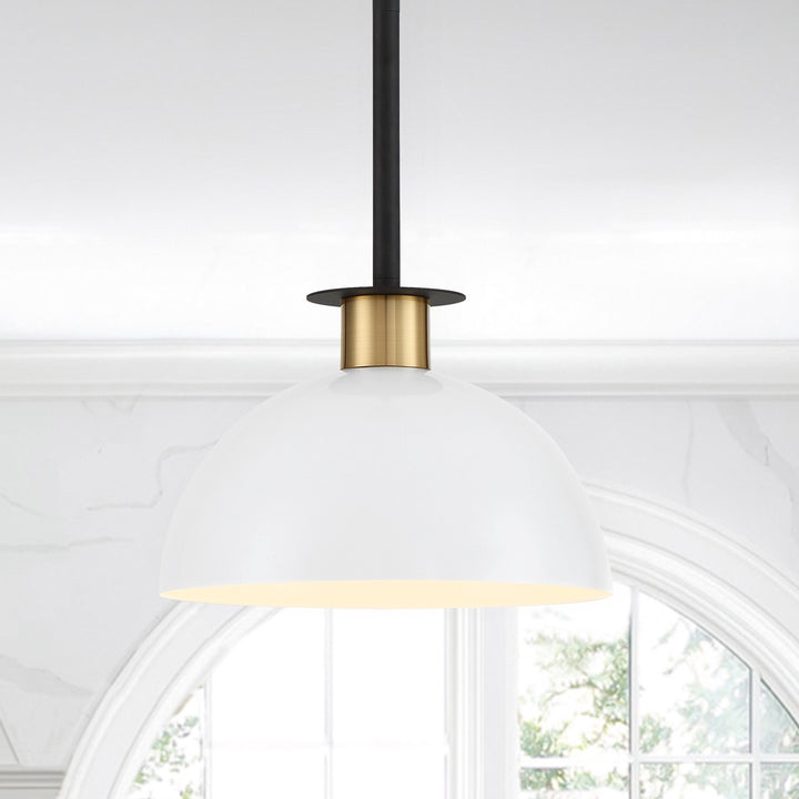 Crystorama Gigi 1 Light Black + Aged Brass Mini Pendant