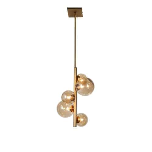 Dainolite 5 Light Pendant, Vintage Bronze Finish, Champagne Glass