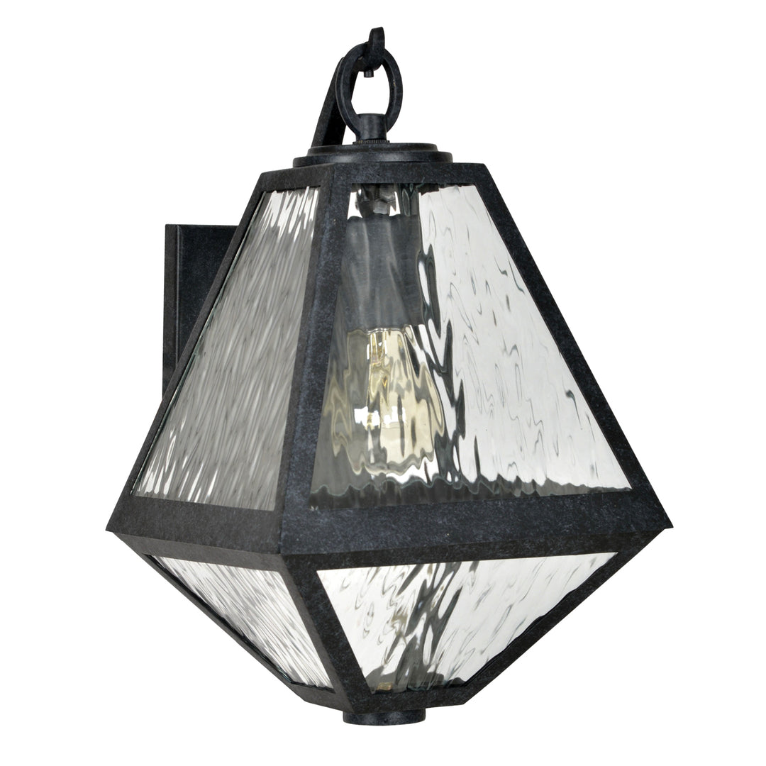 Crystorama Brian Patrick Flynn Glacier 1 Light Black Charcoal Outdoor Sconce