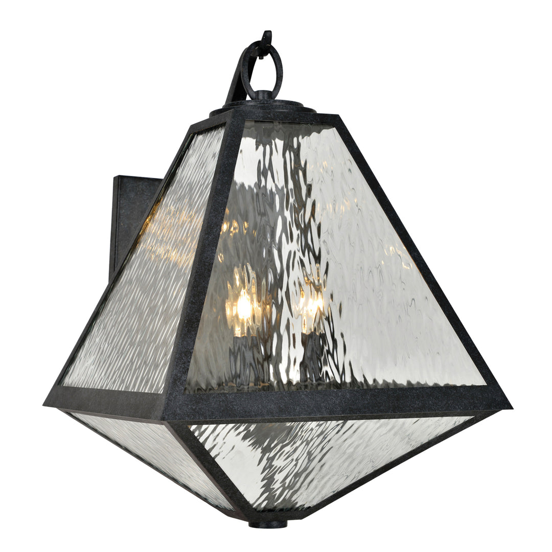 Crystorama Brian Patrick Flynn Glacier 3 Light Black Charcoal Outdoor Sconce