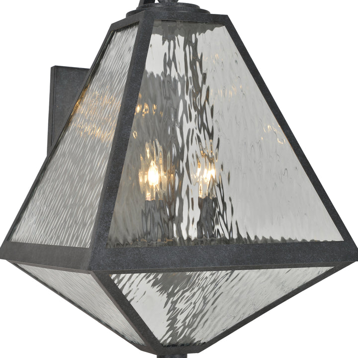 Crystorama Brian Patrick Flynn Glacier 3 Light Black Charcoal Outdoor Sconce