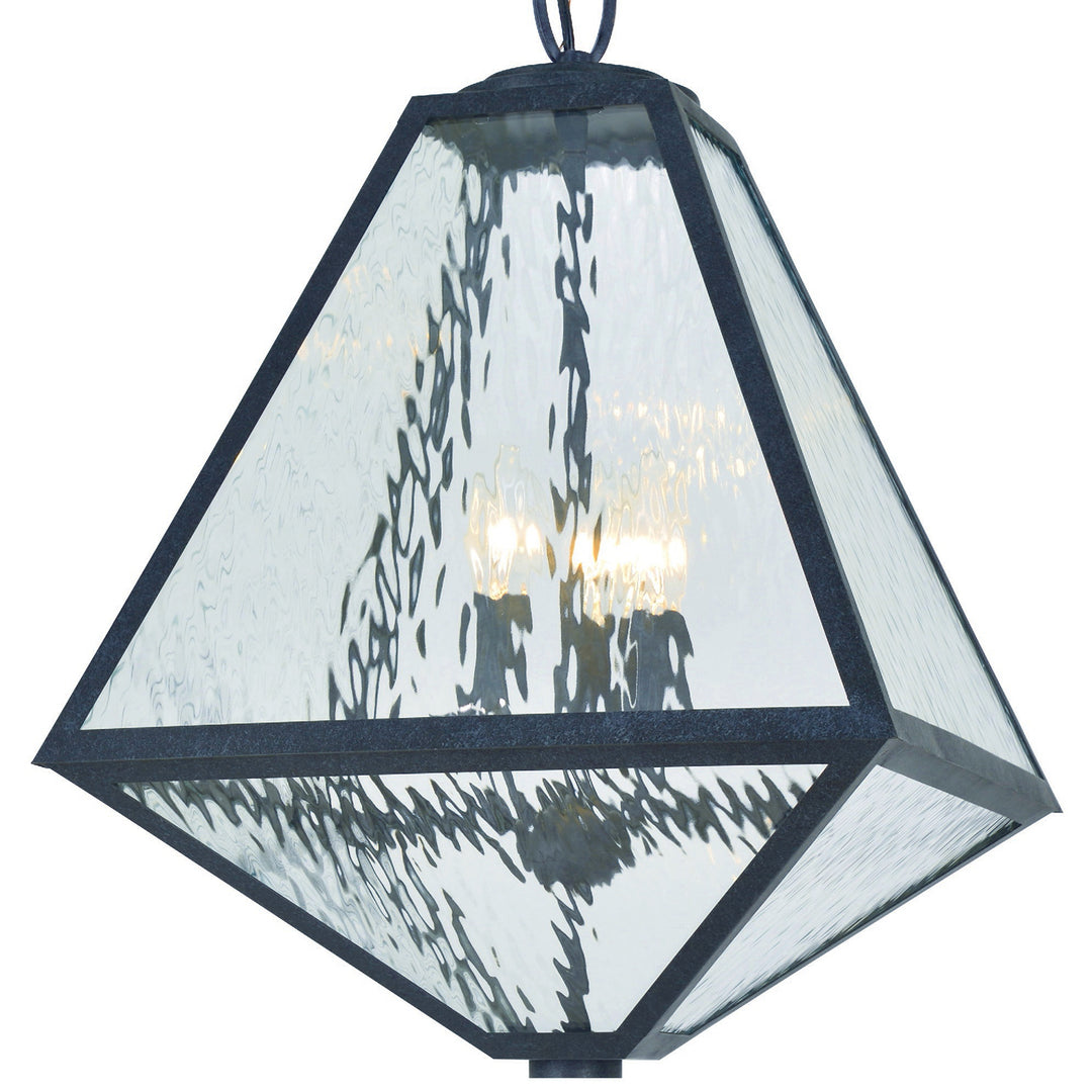 Crystorama Brian Patrick Flynn Glacier 3 Light Black Charcoal Outdoor Pendant