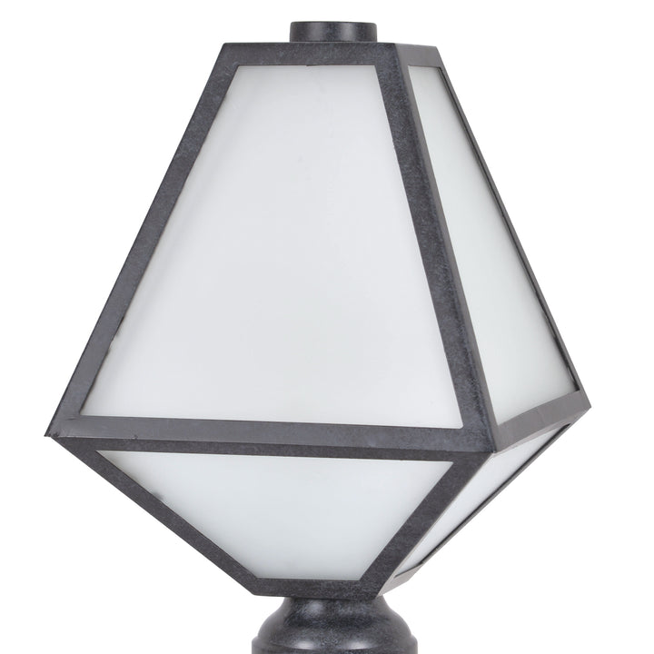 Crystorama Brian Patrick Flynn Glacier 1 Light Black Charcoal Outdoor Post