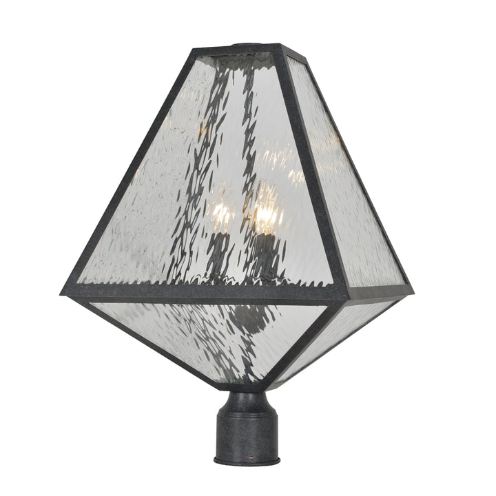 Crystorama Brian Patrick Flynn Glacier 3 Light Black Charcoal Outdoor Post