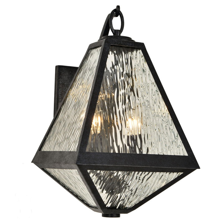 Crystorama Brian Patrick Flynn Glacier 2 Light Black Charcoal Outdoor Sconce