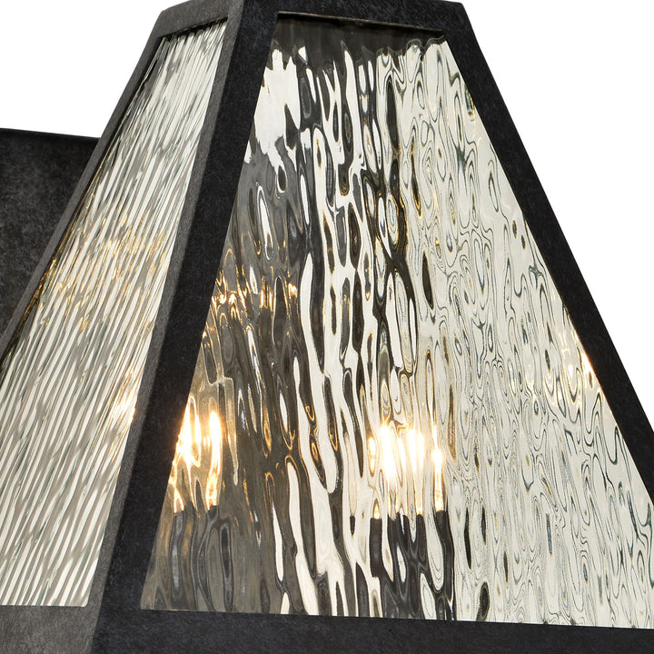 Crystorama Brian Patrick Flynn Glacier 2 Light Black Charcoal Outdoor Sconce