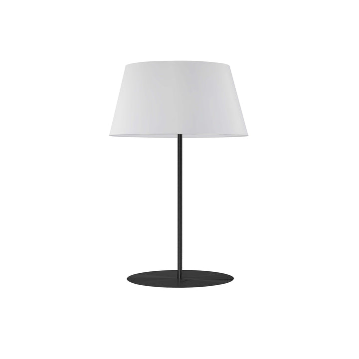 Dainolite 1 Light Incandescent Round Base Table Lamp Matte Black with White Shade