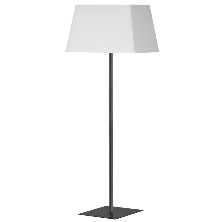 Dainolite 1 Light Incandescent Square Base Floor Lamp Matte Black with White Shade