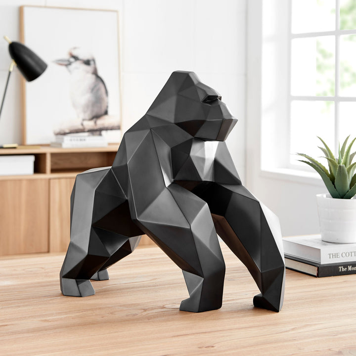 Geometric Ape Sculpture // Matte Black