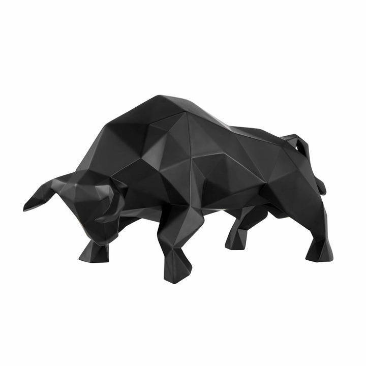 Geometric Bull Sculpture // Matte Black